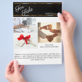 ブラック&金ゴールド実在エテートマーケティング紹介 チラシ (手)