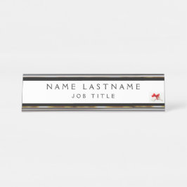 ブラック&金ゴールド実在エテートマーケティング紹介 デスクネームプレート