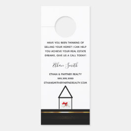 ブラック&金ゴールド実在エテートマーケティング紹介 ドアノブサイン