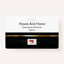 ブラック&金ゴールド実在エテートマーケティング紹介 バッジ