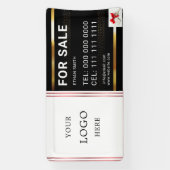 ブラック&金ゴールド実在エテートマーケティング紹介 横断幕 (縦)