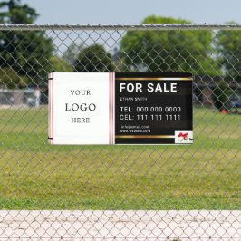 ブラック&金ゴールド実在エテートマーケティング紹介 横断幕