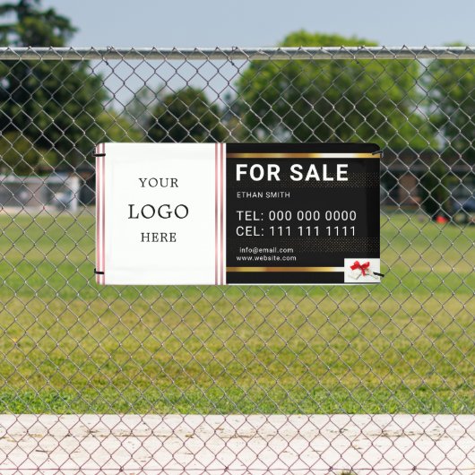 ブラック&金ゴールド実在エテートマーケティング紹介 横断幕 (インサイチュ)