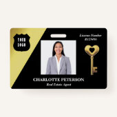 ブラック&金ゴールド実在エテート不動産仲介業者名 バッジ (正面)