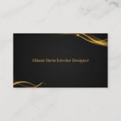 ブラック&金ゴールド従業員の写真ID会社セキュリティ 名刺 (裏面)