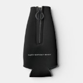 ブラック&金ゴールド応援&ビール50年50誕生日 ボトルクーラー (裏面)