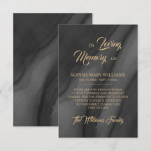 ブラック&金ゴールド悔やみや弔慰メモリサンキューカード