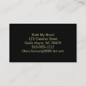 ブラック&金ゴールド愛らしい花柄の名刺 名刺 (裏面)