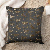 ブラック(金ゴールド愛) クッション (ブランケット)