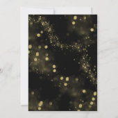 ブラック&金ゴールド抽象芸術ニュームーンスパークル結婚ズ 招待状 (裏面)