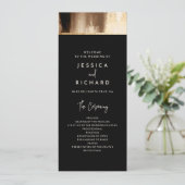 ブラック&金ゴールド抽象芸術水彩結婚式 プログラム (スタンド正面)