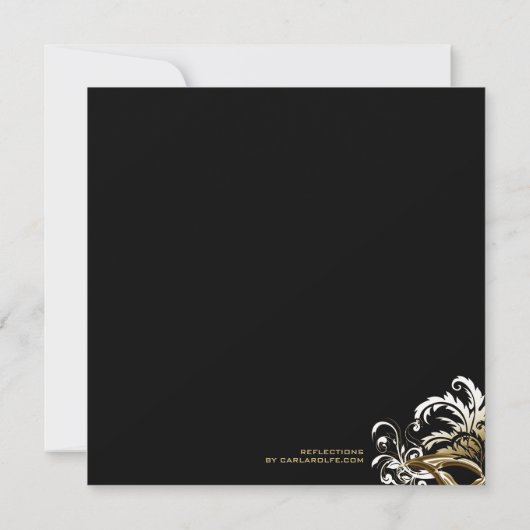 ブラック/金ゴールド新年エバ仮装舞踏会 招待状 (裏面)