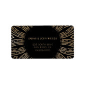 ブラック&金ゴールド日が差すことフレームアートデコアドレス ラベル (正面)