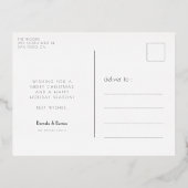 ブラック&金ゴールド日が差すことフレームアートデコクリスマス 箔シーズンポストカード (裏面)