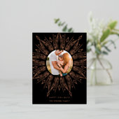 ブラック&金ゴールド日が差すことフレームアートデコクリスマス 箔シーズンポストカード (立ち正面)