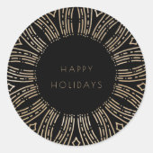 ブラック&金ゴールド日が差すことフレームアートデコホリデーズ ラウンドシール (正面)
