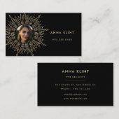 ブラック&金ゴールド日が差すことフレームアートデコ写真 名刺 (正面/裏面)