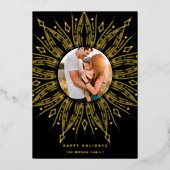 ブラック&金ゴールド日が差すことフレームアートデコ写真 箔シーズンカード (正面)