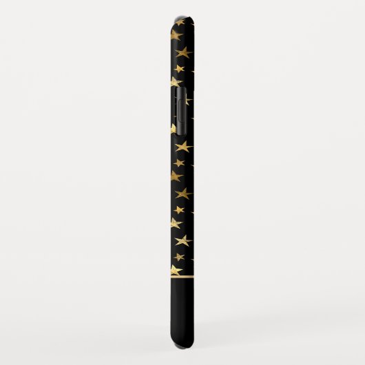 ブラック – 金ゴールド星シネアルモノグラム Case-Mate iPhoneケース (裏面/右)