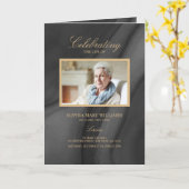 ブラック&金ゴールド書道記念事業 カード (黄色い花)