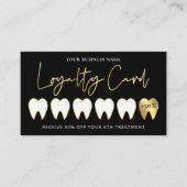 ブラック&金ゴールド歯科医ロゴラックスモダン歯科矯正医 ロイヤリティカード (正面)