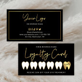 ブラック&金ゴールド歯科医ロゴラックスモダン歯科矯正医 ロイヤリティカード