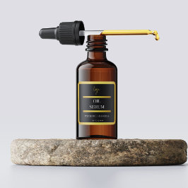 ブラック&金ゴールド油血清ラベルシール スクエアシール