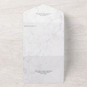 ブラック&金ゴールド牡丹オンマーブル オールインワン招待状 (外側)