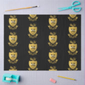 ブラック&金ゴールド王室のエンブレムシールドモノグラム 薄葉紙 (クラフト)