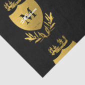 ブラック&金ゴールド王室のエンブレムシールドモノグラム 薄葉紙 (詳細)
