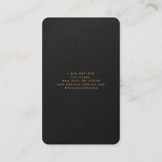 ブラック&金ゴールド理容師ショップの名刺 名刺 (裏面)