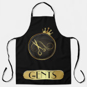 ブラック&金ゴールド理容師ショップ エプロン (正面)