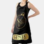 ブラック&金ゴールド理容師ショップ エプロン (インサイチュ)