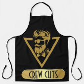 ブラック&金ゴールド理容師ショップ エプロン (正面)
