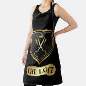 ブラック&金ゴールド理容師ショップ エプロン (インサイチュ)