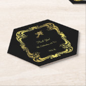 ブラック&金ゴールド紙コースター ペーパーコースター (アングル)