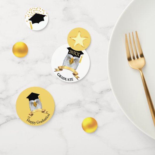 ブラック&金ゴールド紙吹雪での卒業 コンフェッティ (グループ)