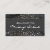 ブラック&金ゴールド紙吹雪スターメイクアップアーティスト 名刺 (正面)