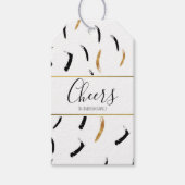 ブラック&金ゴールド紙吹雪ハッピーニューイヤーギフトラベル ギフトタグ (正面)