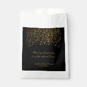 ブラック&金ゴールド紙吹雪結婚ズ フェイバーバッグ (正面)