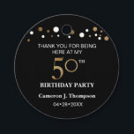 ブラック&金ゴールド紙吹雪50th Birthday Party フェイバータグ<br><div class="desc">金ゴールドと白い紙吹雪のドットを黒に付けたこのメッセージカードは、50歳の誕生日のお祝いパーソナライズされたの詳細で簡単に行うことができる。金ゴールドとブラックテーマの50歳のマイルストーンはモダンとエレガントの両方。このギフトラベルは、お客様への好意、贈り物、贈り物に使用する。</div>