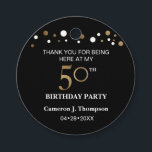 ブラック&金ゴールド紙吹雪50th Birthday Party フェイバータグ<br><div class="desc">金ゴールドと白い紙吹雪のドットを黒に付けたこのメッセージカードは、50歳の誕生日のお祝いパーソナライズされたの詳細で簡単に行うことができる。金ゴールドとブラックテーマの50歳のマイルストーンはモダンとエレガントの両方。このギフトラベルは、お客様への好意、贈り物、贈り物に使用する。</div>