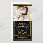 ブラック&金ゴールド素晴らしギャツビーの休日の写真 シーズンカード (正面/裏面)