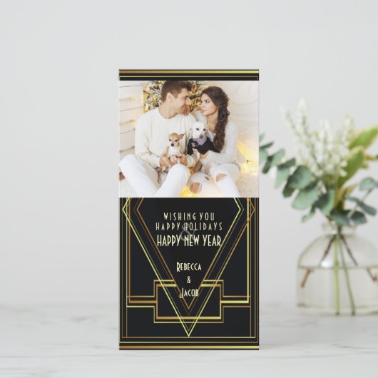 ブラック&金ゴールド素晴らしギャツビーの休日の写真 シーズンカード (スタンド正面)