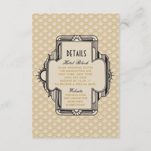 ブラック&金ゴールド素晴らしギャツビー詳細カード エンクロージャーカード (裏面)