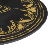 ブラック&金ゴールド素朴ヴィンテージ動揺してモノグラム カッティングボード (角)