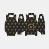 ブラック&金ゴールド素朴ヴィンテージ動揺してモノグラム フェイバーボックス (折り畳みなし)