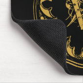 ブラック&金ゴールド素朴ヴィンテージ動揺してモノグラム マウスパッド (コーナー)