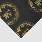 ブラック&金ゴールド素朴ヴィンテージ動揺してモノグラム 薄葉紙 (詳細)