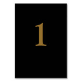 ブラック/金ゴールド結婚のテーブル番号カード テーブルナンバー (裏面)
